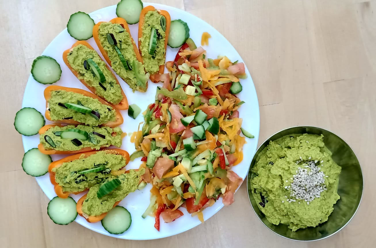 Veg Salad with Stuffed Peppers and Chutney View 2